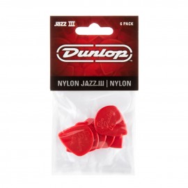 Dunlop Jazz III Red Nylon Picks 6-Pack