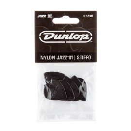 Dunlop Jazz III Black Stiffo Picks 6-Pack