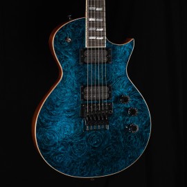 ESP USA Eclipse FR - Teal Marble, Black Hardware, Stainless Steel Frets