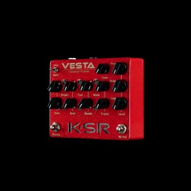 KSR Vesta 3-Channel Preamp Pedal - Bright Red Sparkle