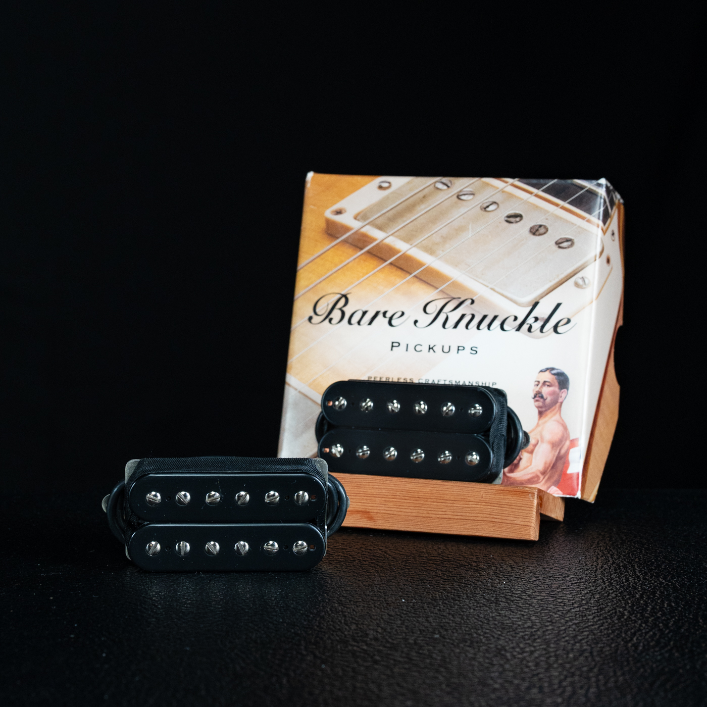 Bare Knuckle Ceramic Warpig 6-String Humbucker Set - Black Matte w/Nickel Screws
