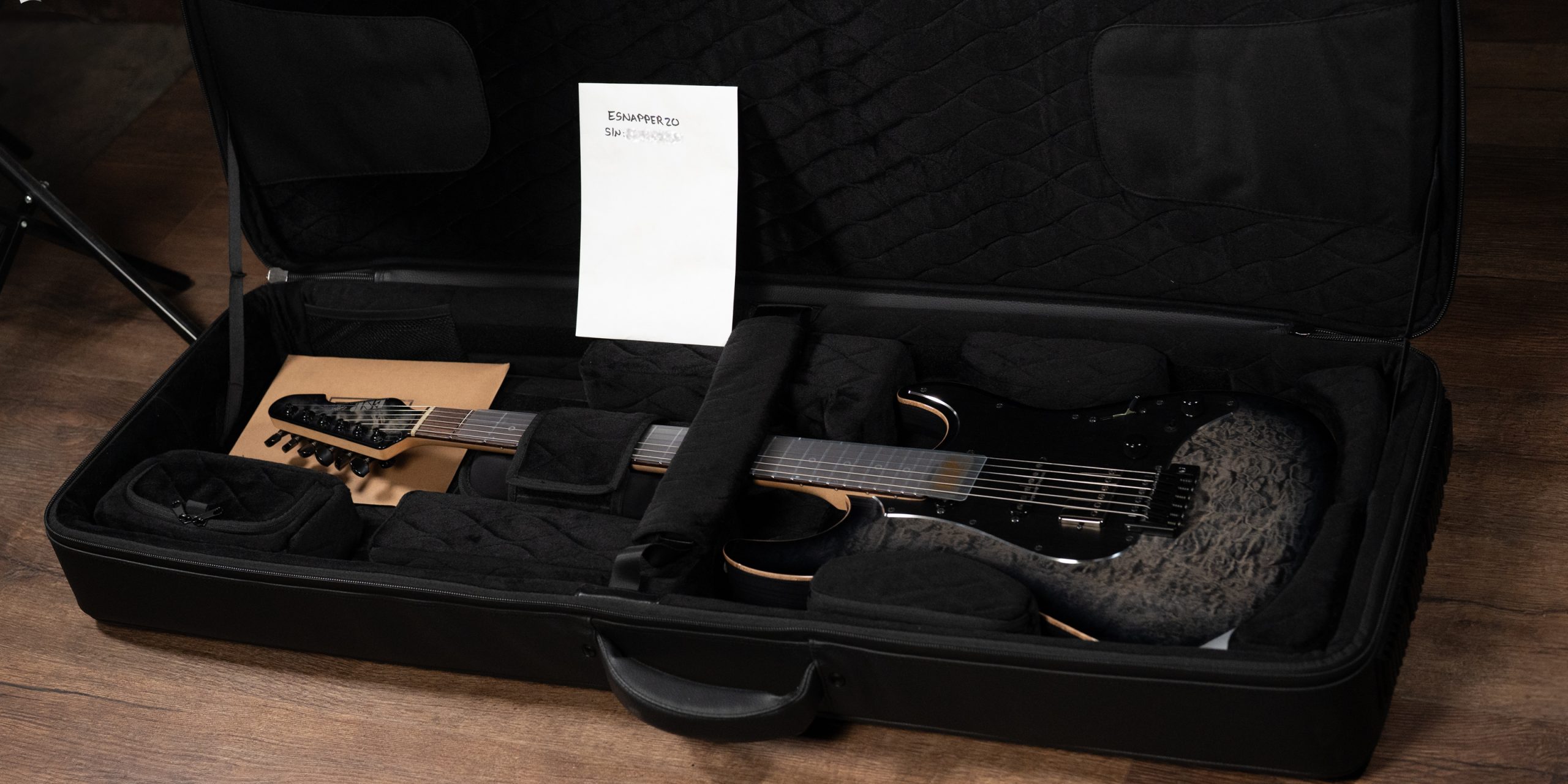 ESP Snapper-CTM/QM 20th Anniversary - See Thru Black Sunburst - Image 5