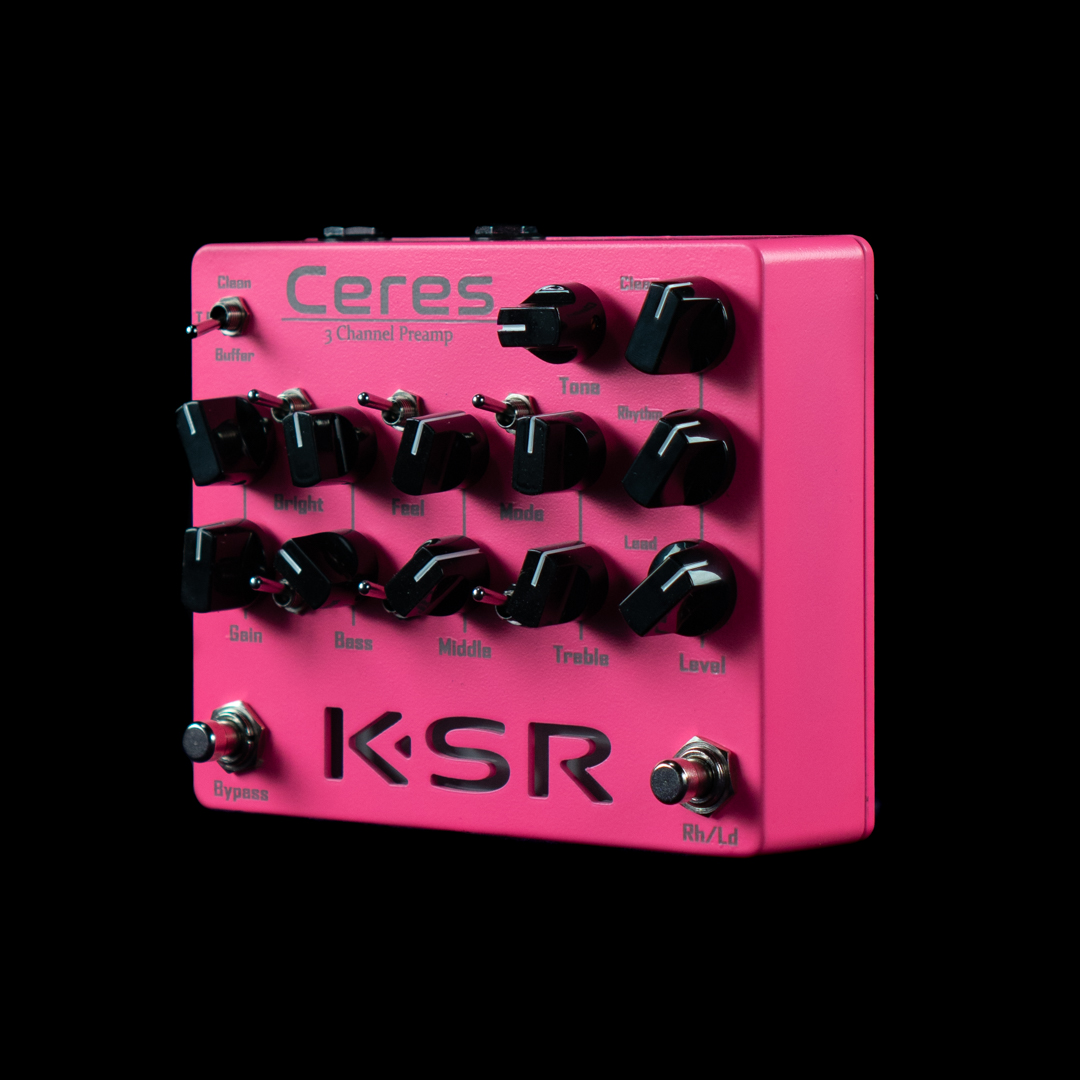 KSR Ceres 3 Channel Preamp Pedal - Flat Pink